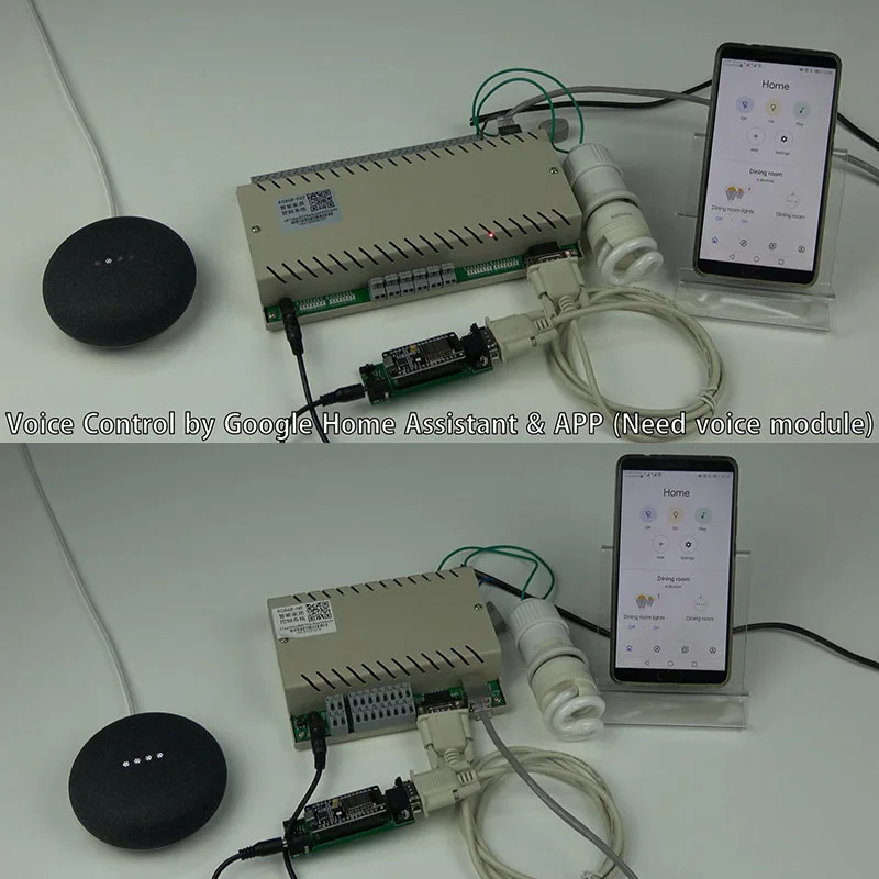 Kincony principal de Google de Voz/APP de Control de Módulo de Asistente Inteligente de domótica Sistema de Interruptor de WiFi IOT Kit de Nodemcu ESP8266 2