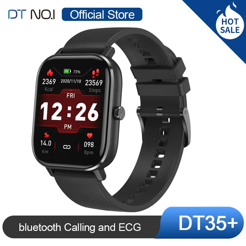 [Llamada bluetooth ] DT NO.1DT35+Smartwatch de 1.75 Pulgadas de Pantalla LCD bluetooth Pulsera de las Mujeres de los Hombres Relojes Inteligentes Monitor de Ritmo Cardíaco 2