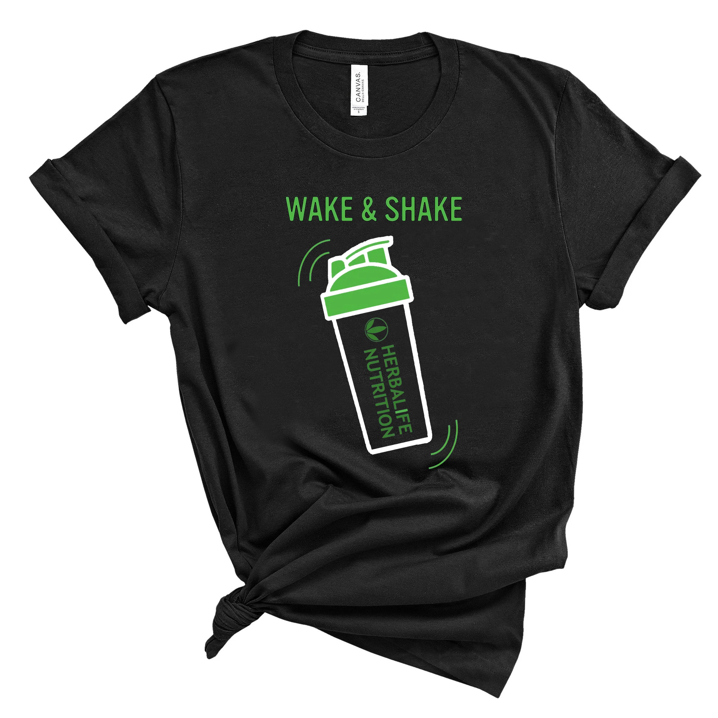 Wake & Shake de Nutrición de Herbalife Camisa Divertida de Herbalife T-shirt de las Mujeres Casual Tops Entrenamiento Camisetas, Además de Tamaño de Harajuku Camisa 2