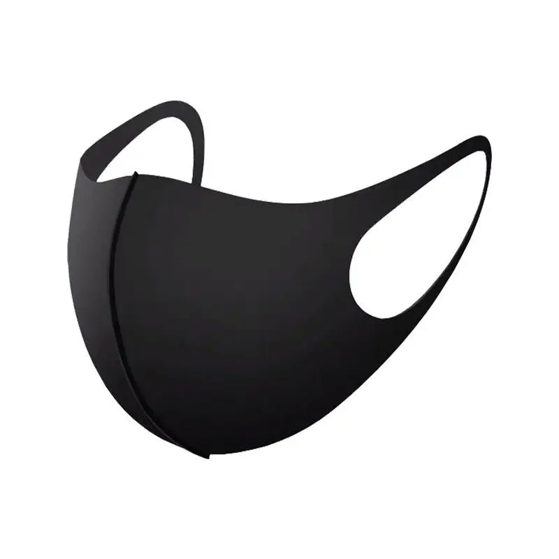 10pcs la Máscara de la Cara Negra Boca de la Máscara de Máscara Reutilizable Lavable Mascarillas protector de la Cara de Hielo de Seda Máscara Con Válvula de Aire de la Máscara Facial de la Máscara 2