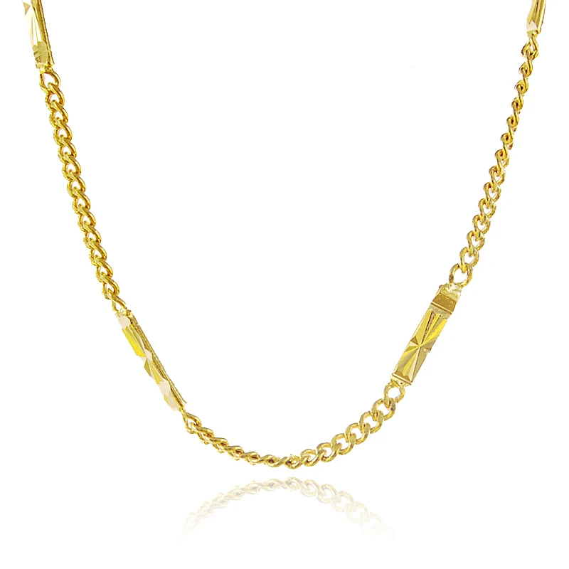 24K de Lujo Enlace de las Cadenas de Collar de las Mujeres de los Hombres de Oro Amarillo de Color Collar de Rap Hiphop Parte Chapado en Oro de Joyería de 3mm 2