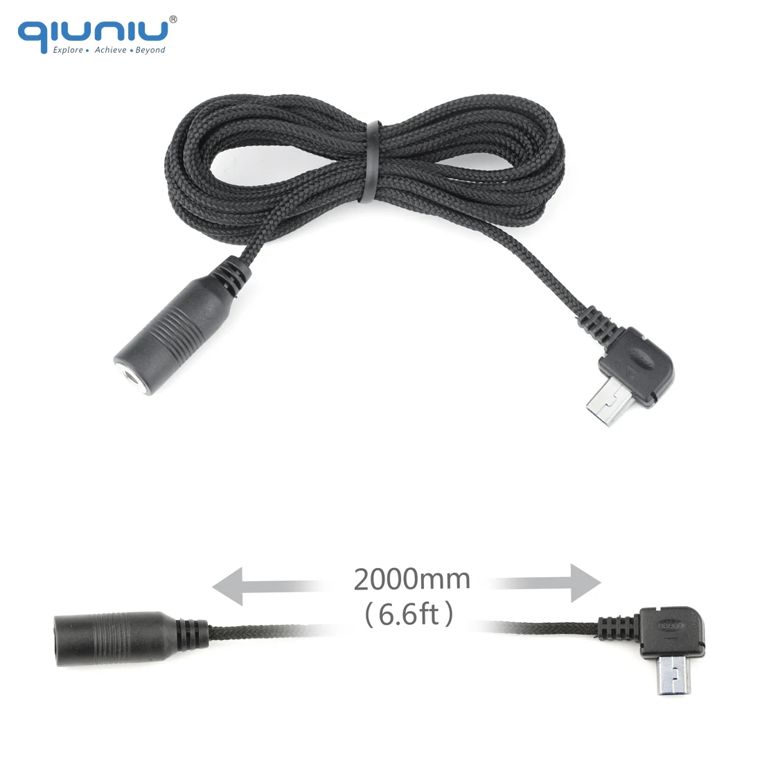 QIUNIU Mini Micrófono USB Adaptador de Micrófono de Cable de Transferencia de 3,5 mm para Micrófono Externo para GoPro Hero 3 3+ 4 para Go Pro Accesorios 2