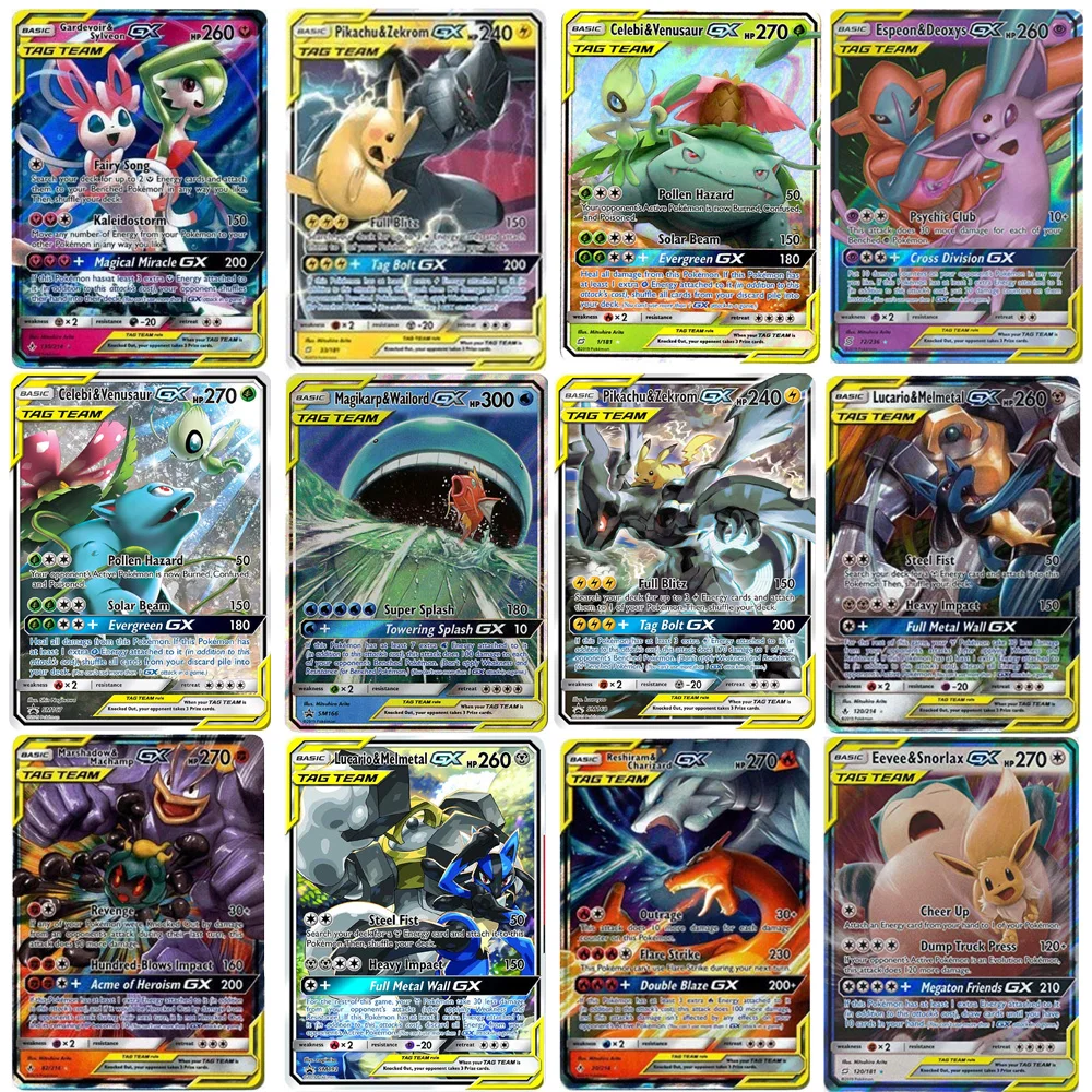 120 PCS Takara tomy Pokemon Tarjeta de Lote Con 30 de equipo de la etiqueta, 50 mega,19 de entrenador,1 de energía, 20 ultra ia 2