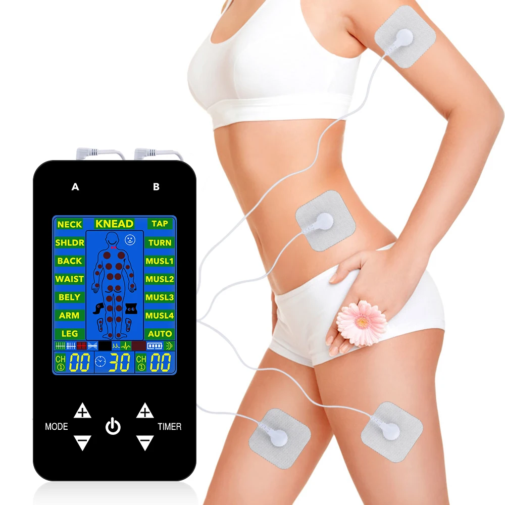 La FDA Unidad Tens Estimulador Muscular Pulso de Masaje 2 Canales LCD EMS Masajeador de Espalda Cuello Estrés, el Dolor Ciático y Alivio Muscular 2