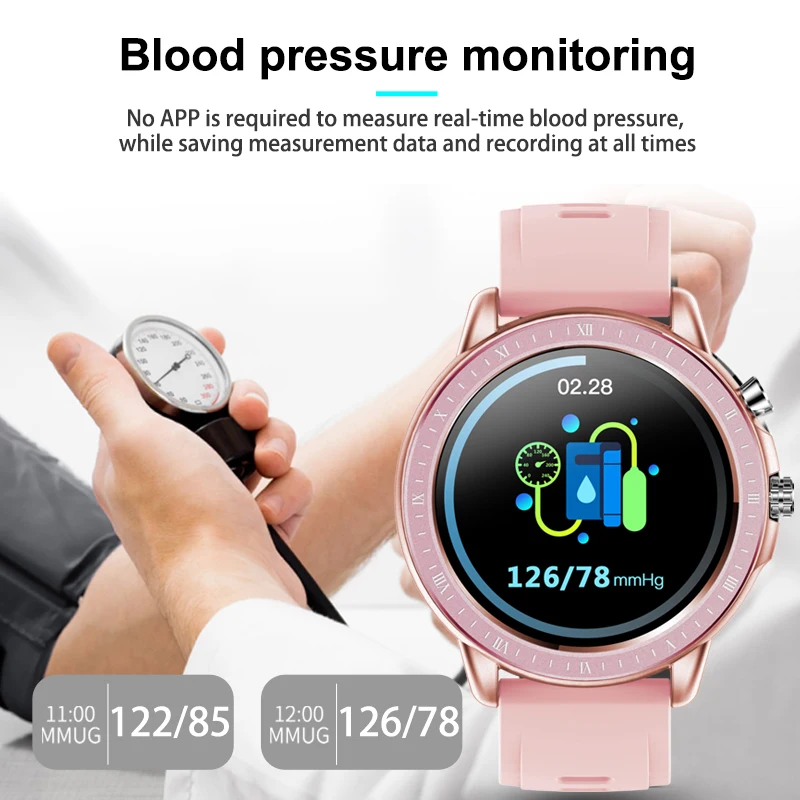 YABA 2021 NUEVO Reloj Inteligente Deporte Monitor de Ritmo Cardíaco Impermeable de la Aptitud de la Pulsera de las Mujeres de los Hombres Smartwatch Para Android de Apple, Xiaomi 2