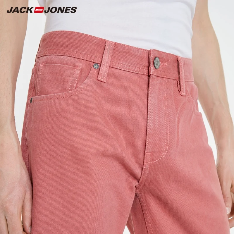 JackJones de los Hombres de Algodón de color Rosa Estilo Denim Shorts| 219143505 2