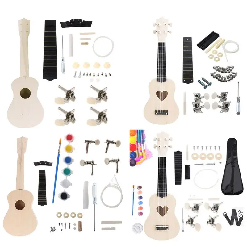 DIY Ukelele Hacer Su Propio Ukelele Hawaii Ukelele Kit de Accesorios de Instrumentos Musicales 2