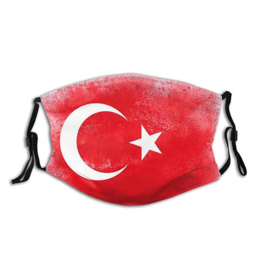 Turquía Bandera Divertido De Impresión Reutilizable Pm2.5 Filtro De La Máscara De La Cara Turquía Estado Del Pabellón Nacional Del Islam Y De La Media Luna De La Cultura El Concepto De Nación 2
