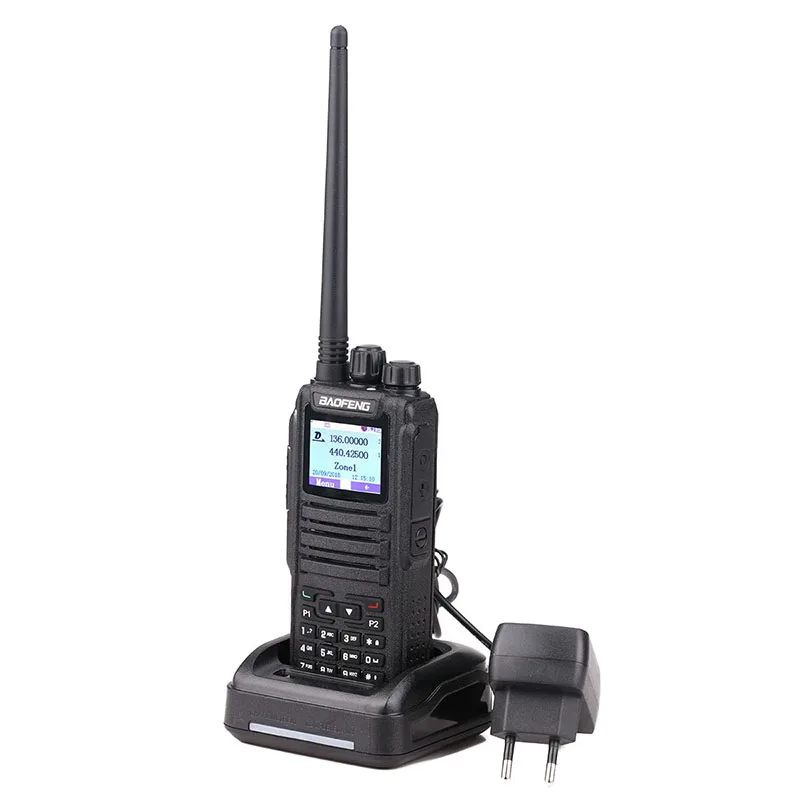 BAOFENG DM-1701 Walkie Talkie de Doble Ranura de Tiempo DMR Digital Tier1 Y 2 3000 Canales con la Función SMS de Dos vías de Jamón CB Radio Amateur 2