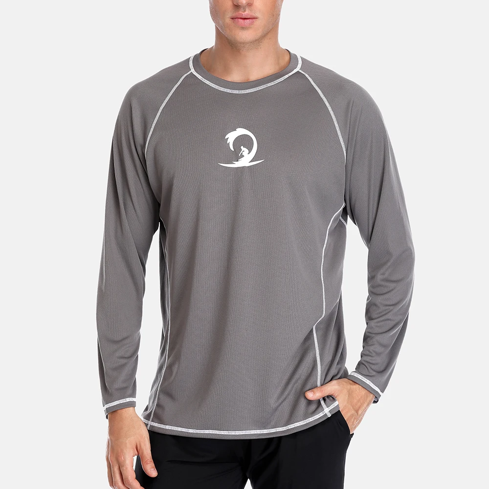 Anfilia los Hombres de Secado Rápido Camisetas de Loose Fit Camisas de Hombres Corriendo Senderismo Top UV-Protección Superior de la ropa de Playa de Surf de Trajes T-Shirt 2