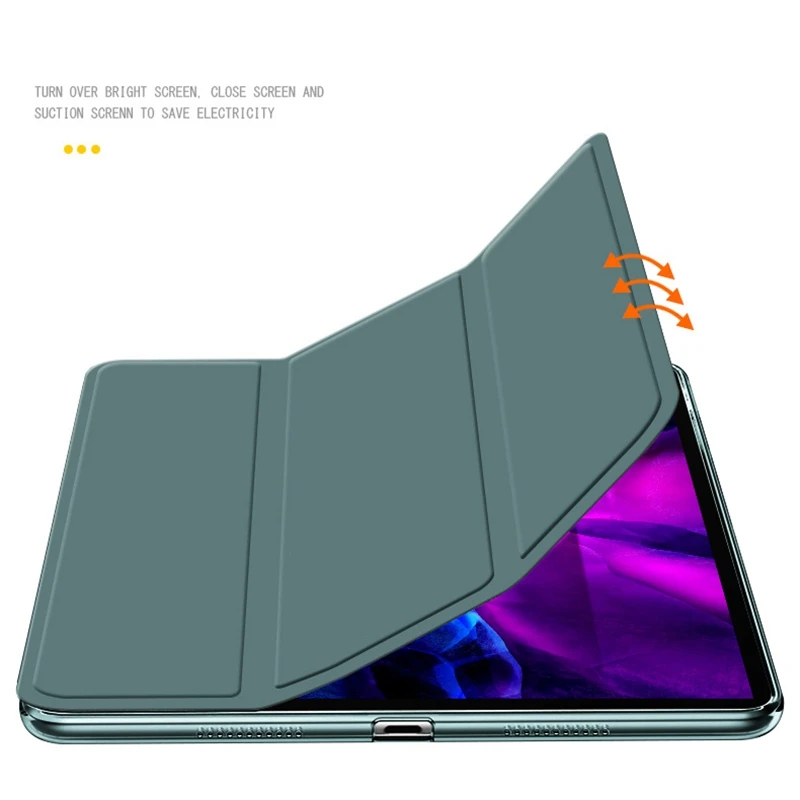Para el iPad Pro 11 2020 Caso Ultra-delgada Transparente de TPU Suave de nuevo Smart Cover para el iPad Pro De 12,9 2020 Funda Tablet protección de shell 2