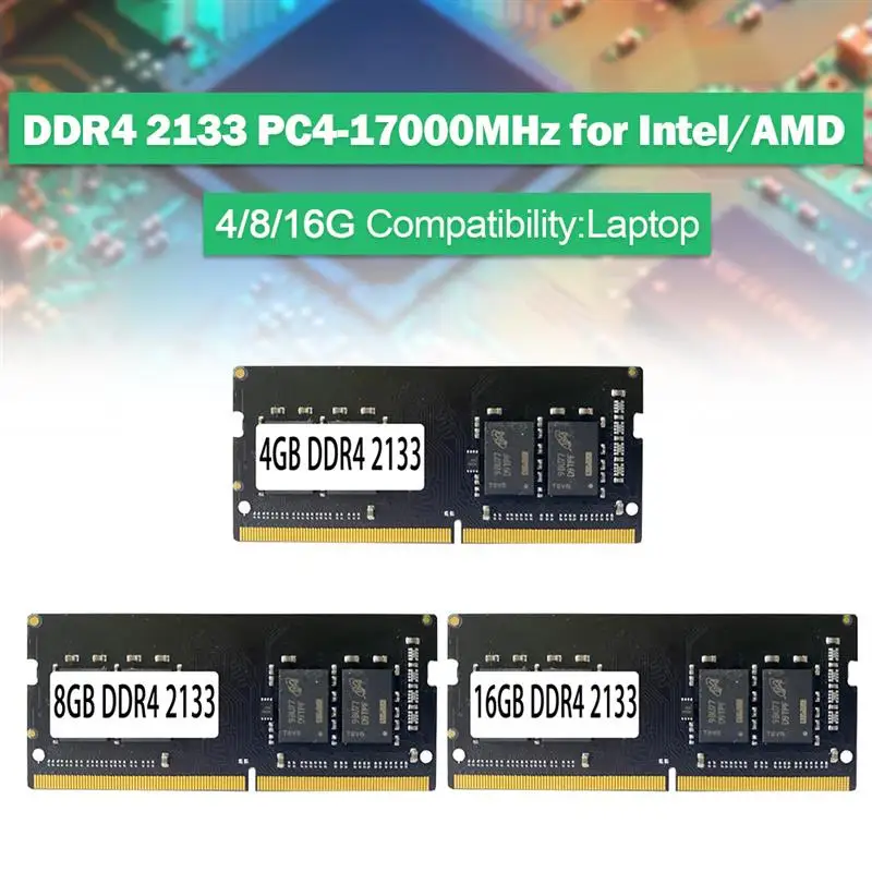 DDR4 Memoria RAM de 4GB 8GB 16GB 2133MHz Portátil DIMM BGA Memoria 1.2 V 288Pin PC4-17000 para Intel/AMD 2
