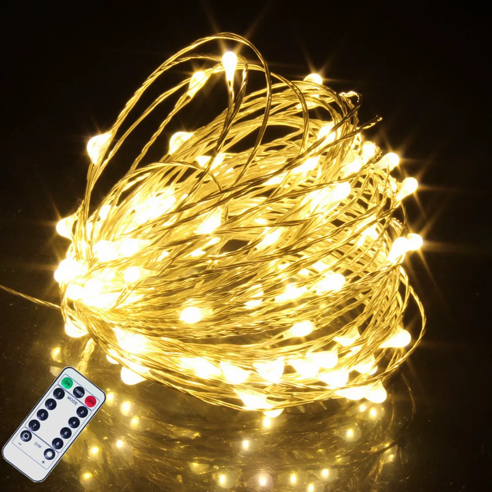 Control remoto de Luces de Hadas USB funciona con Batería LED Cadena de Luces de Temporizador de Alambre de Cobre Luces de Navidad Decoración Impermeable 2