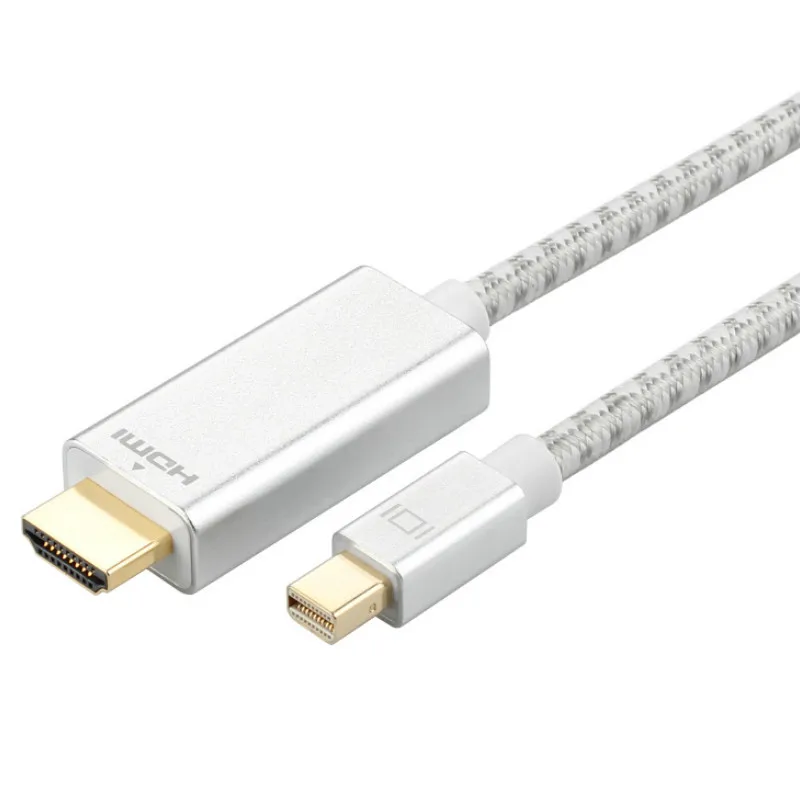 Mini DP a HDMI Cable de Nylon Trenzado de Mini DisplayPort a HDMI Cable para el MacBook Air/Pro, Surface Pro/Dock, un Monitor, un Proyector 2