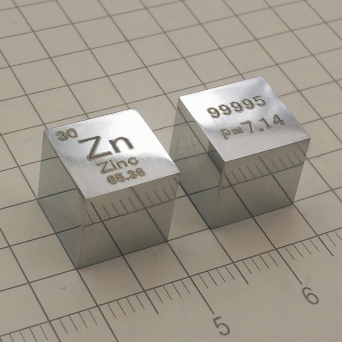 10 x 10 x 10 mm pulido de Espejo de Alta Pureza del Zinc de Cubo Tabla Periódica De los Elementos Cubo(Zn≥99.9%) 2
