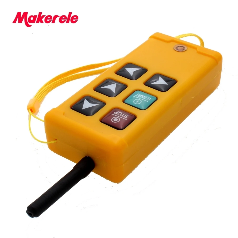 Makerele MKLTS-6 de 6 teclas de Control industrial Controlador Remoto 1 transmisor+1 receptor DC12V 24V,AC36V 110V 220V 380V 2