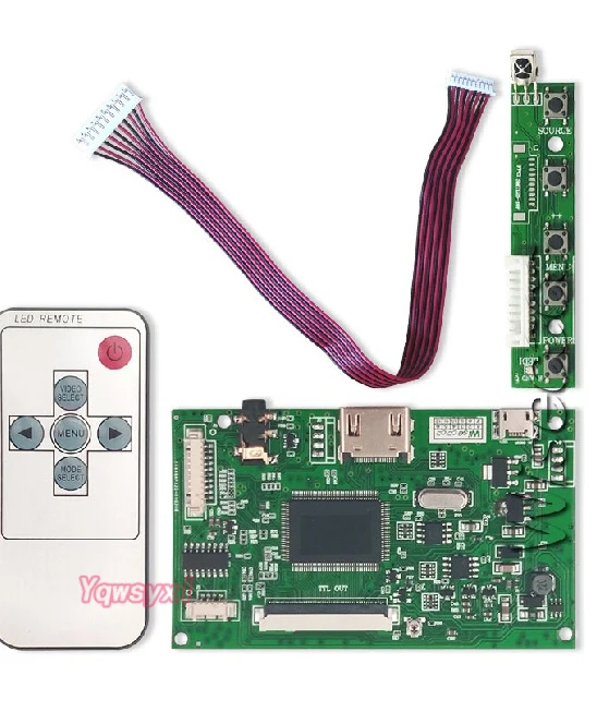 Yqwsyxl LCD TTL Controlador de la Junta de HDMI para la Pantalla del LCD de la Resolución 800*480 Micro USB de 40 Pines Pantalla de visualización del LCD 2