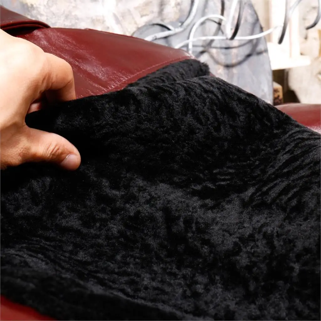 J24 corderos de lana de piel de cuero de la chaqueta de motocicleta 2