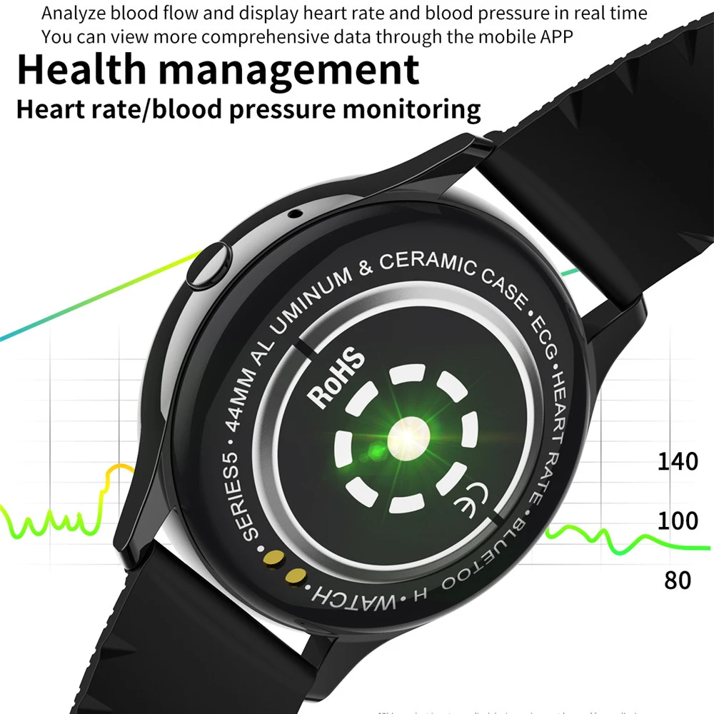 Inteligente Reloj de las Mujeres de los Hombres de la Presión Arterial de Fitness Tracker Smartwatch de Pantalla IPS Monitor de Ritmo Cardíaco Reloj a prueba de agua Para Android IOS 2