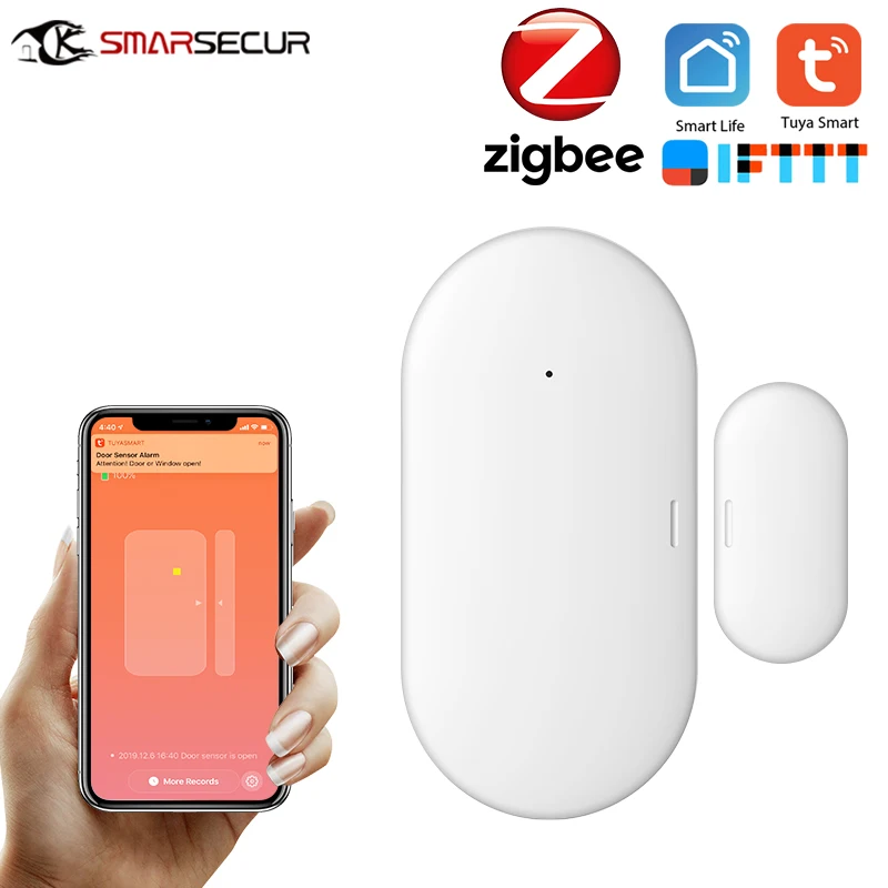 Tuya Zigbee Puerta/ventana del Sensor de Contacto de la Puerta Sensor de Casa Inteligente Sistema de Alarma Inteligente de Automatización del Hogar 2