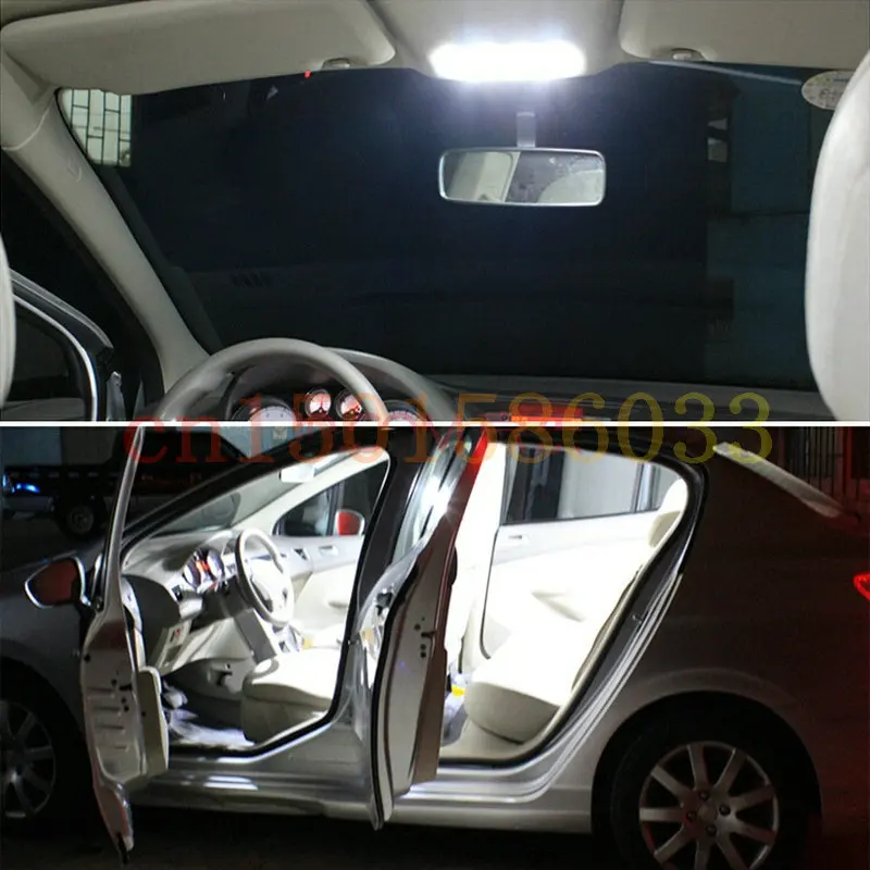 Envío gratis 6Pcs/Lote de autos-estilo Xenon Blanco Canbus Paquete de Kit de Luces LED Interiores Para Fiat Bravo 198 2