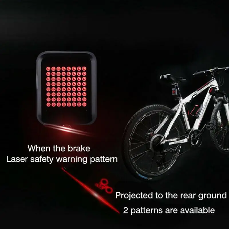 64LED de Bicicletas Automático de Luz del Indicador de Dirección de la luz trasera USB de MTB de la Bicicleta de Seguridad Luz de Advertencia de Ciclismo de la Lámpara de la Luz Trasera 2