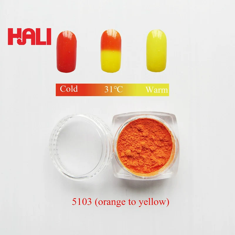 Vender color para thermochromic pigmento,1lot=100gram 31C naranja a amarillo sensible a la temperatura, polvo de pigmento,gastos de envío gratis 2