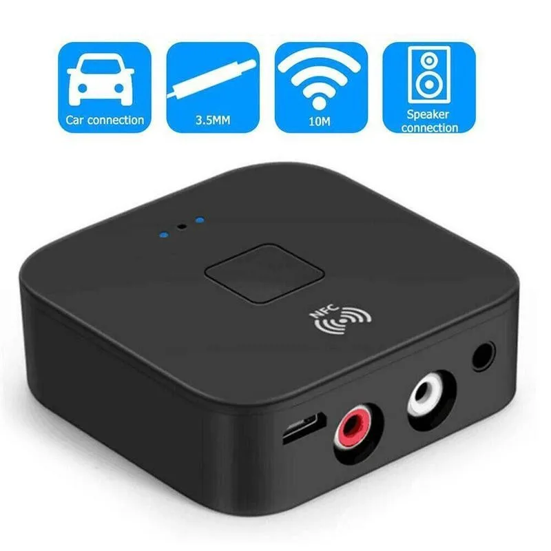 Auto Receptor Bluetooth 5.0 aptX LL AAC Jack de 3,5 mm Aux Adaptador de Coche de Audio Estéreo Para TV Mic Música NFC Altavoz con conexión Inalámbrica a S0J3 2