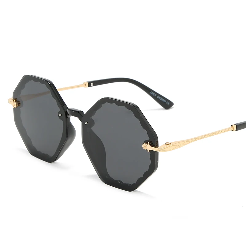 FENCHI Rosa, Mujer de las Gafas de sol Polarizadas 2020 Retro de las gafas sin Montura de Lujo de la Marca de Gafas de Sol de Conducción Gafas de Mujer Oculos De Sol 2