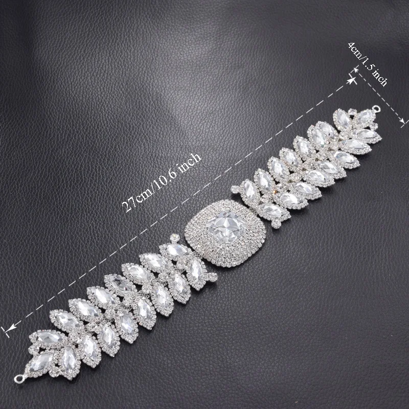 1Piece de Lujo de cristal de diamantes de imitación cinturón para el vestido de boda apliques de deocrations ópalo de cristal de strass de oro accesorios de costura 2