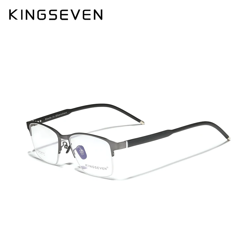 KINGSEVEN Titanio Puro Óptica Gafas de Marco Hombres 2020 Plaza de la Miopía de Anteojos Recetados Metal Masculino Gafas 2