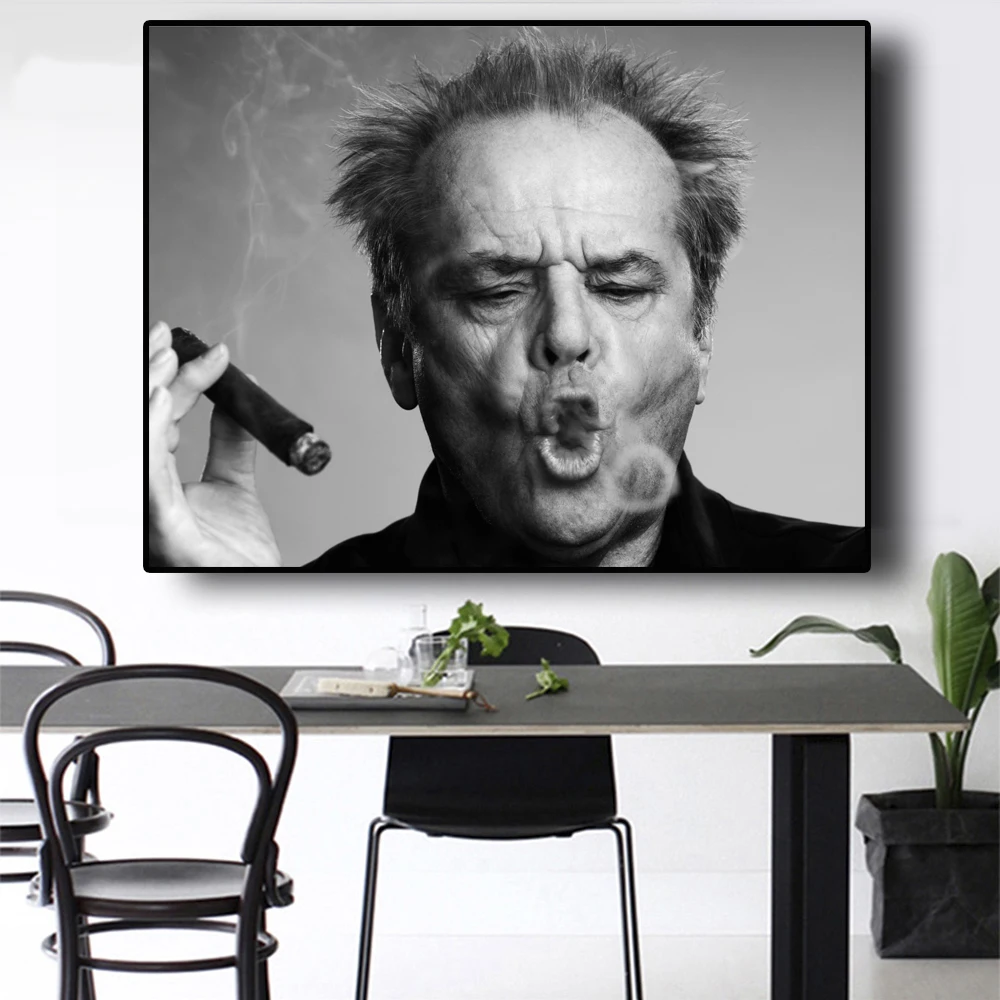 Cigarro cartel de arte de la pared de impresión de imagen sala de estar moderna en blanco y negro de la decoración de la pintura 2