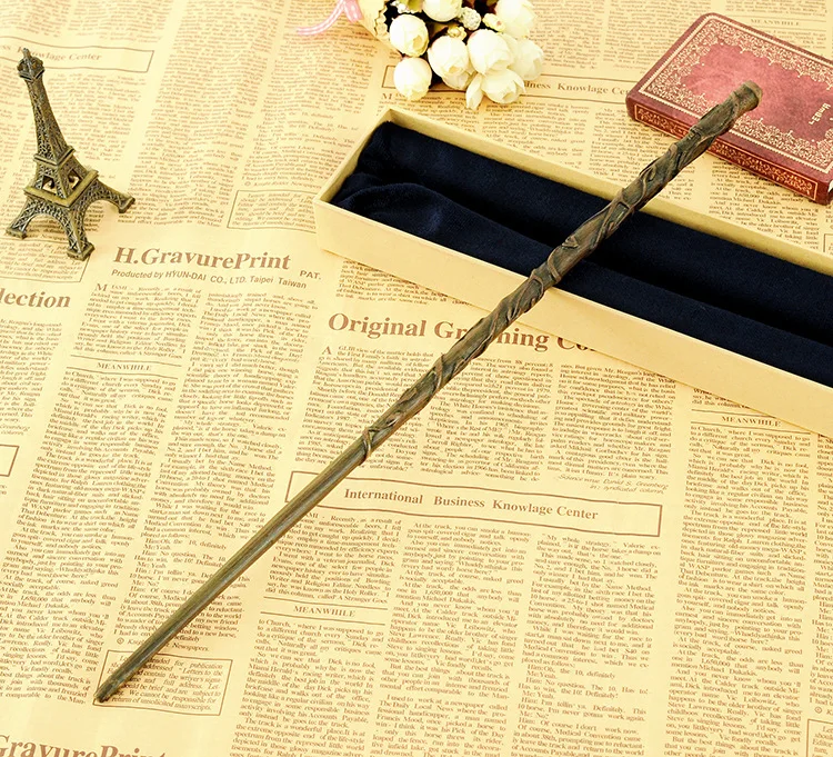 Núcleo de Metal Varita Mágica más reciente de Lujo Hermione Granger Varitas Mágicas con Caja de Regalo de Embalaje para Potter Cosplay 2