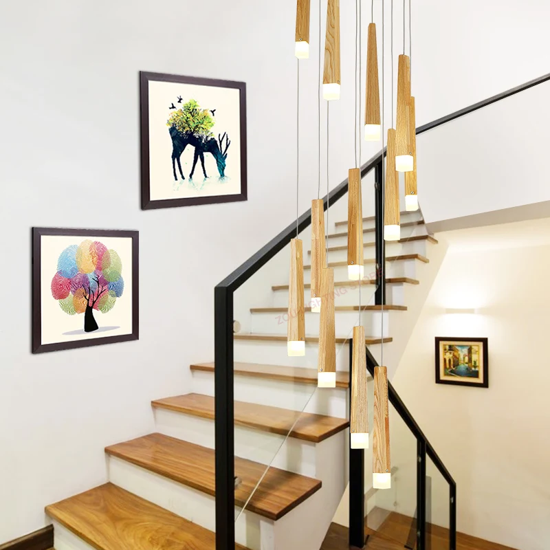Moderno Nórdicos de Vida de la Escalera Sólida Sood LED Escalera Shandelier Maestro de la Luz de la Habitación. La Lámpara De Larga 2