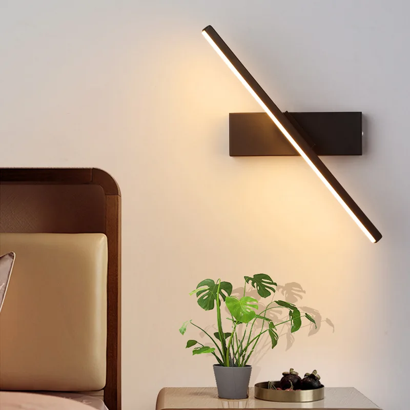 Nuevo LED de pared de luz de la personalidad dormitorio lámpara de la mesita Nórdico moderno minimalista creativo de la escalera del pasillo de la sala de estar giran lámpara de pared 2