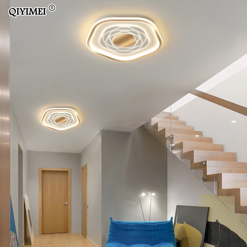 Moderno LED Luces de Techo de Dimmable Interior de las Lámparas Para el Dormitorio de Vida de los Niños de la Sala de Aluminio de Acrílico Brillo de la Iluminación de Entrada 90-260V 2