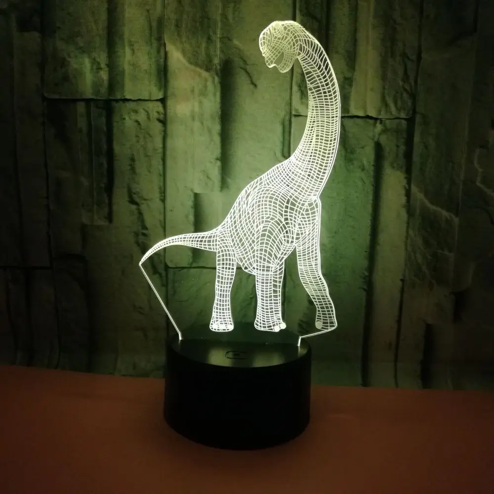 Nueva Creatividad de Dinosaurios en 3d de la Lámpara Táctil a color, Visual Led Luz de la Noche de Regalo de la Decoración de la Atmósfera 3d de la Mesa de los Niños de la Lámpara 2
