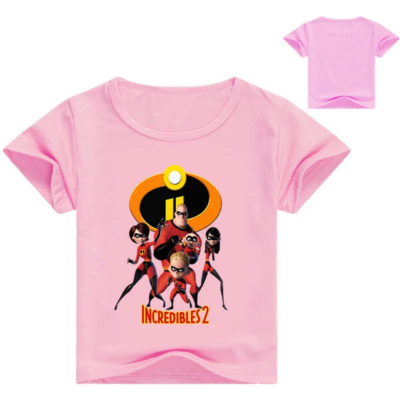 Los Increíbles 2 puro algodón t camisa para los niños de las niñas de bebé de dibujos animados camisetas de 2018 verano ropa de niños de 4 6 7 8 9 10 11 12 años 2