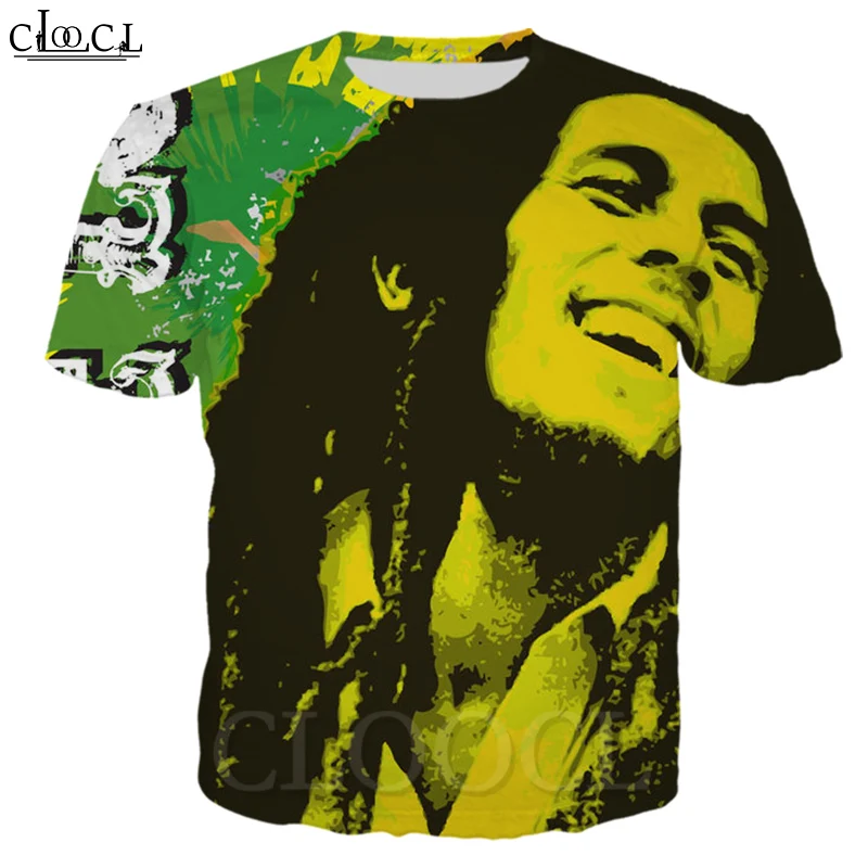CLOOCL Cantante de Reggae Creador de Bob Marley T-shirt de Impresión 3D de la Camiseta de las Mujeres de los Hombres de Manga Corta de Harajuku Camisetas Sudaderas Tops 2
