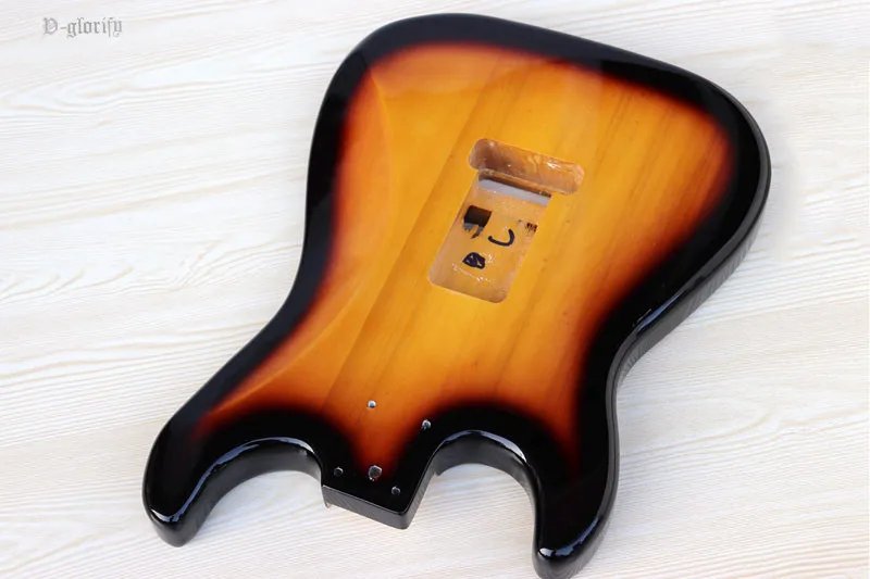 Rojo, verde claro, color sunburst ST guitarra de cuerpo de madera de álamo de SAN guitarra barril 2
