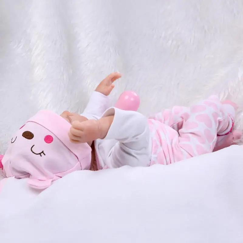 22 Pulgadas de 55 cm de silicona renacer de muñecos de bebés real dormir renacer bebé los juguetes de los niños 2