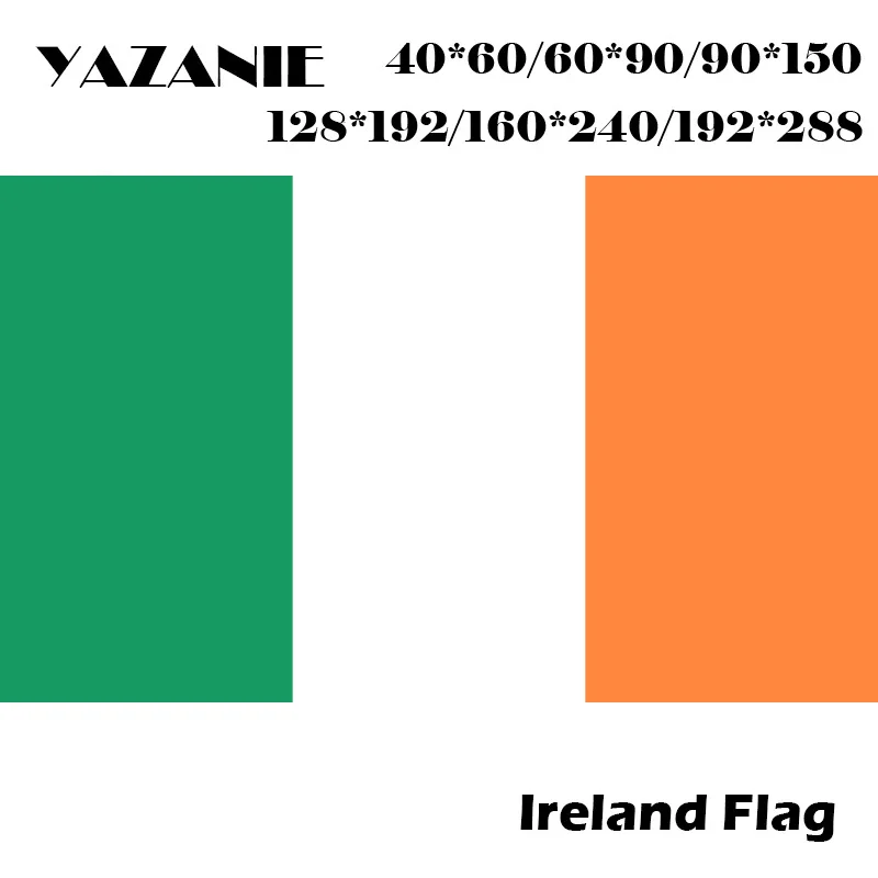 YAZANIE 60*90cm/90*150cm/120*180 cm/160*240cm Irlanda Bandera Irlandesa de Doble cara Nacional de la Bandera del País al aire libre Algodón Deportes Banderas 2