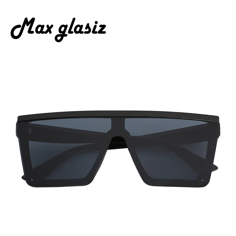 Max Glasiz Plaza de Gafas de sol de las Mujeres y la Gran Plaza de Gafas de sol de los Hombres de Marco Negro de la Vendimia Retro Gafas de Sol Mujer hombre UV400 2