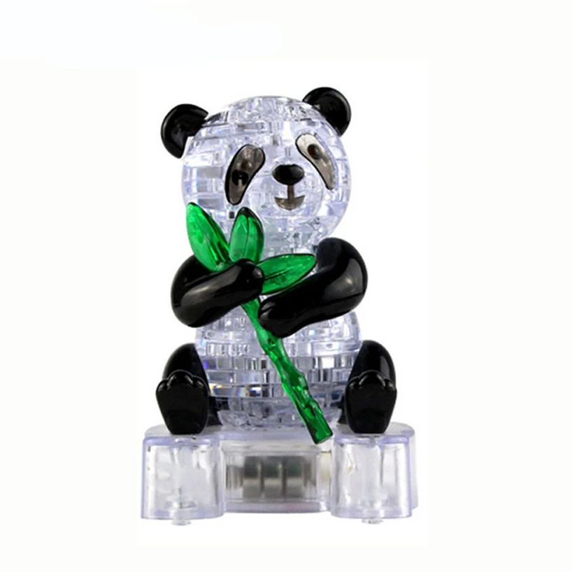 Caliente de la Venta de Lindo Panda Modelo de Puzzle Rompecabezas de Cristal Populares Juguetes de Niños de BRICOLAJE, la Construcción de Juguete de Regalo Gadget de Cristal de Puzzle en 3D TE3 2