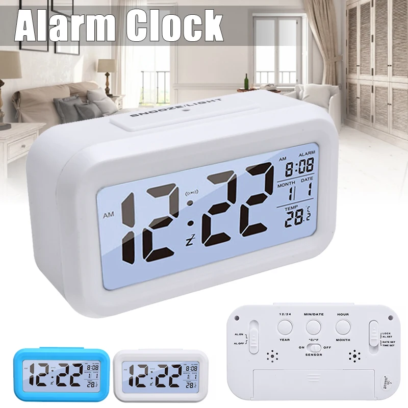 Nuevo LED de Alarma del Reloj Digital, Calendario, Reloj Alarma para Sutdent Oficina Ilumina Repetición Silenciosa de la Casa de la Mesilla de Reloj Eléctrico 2