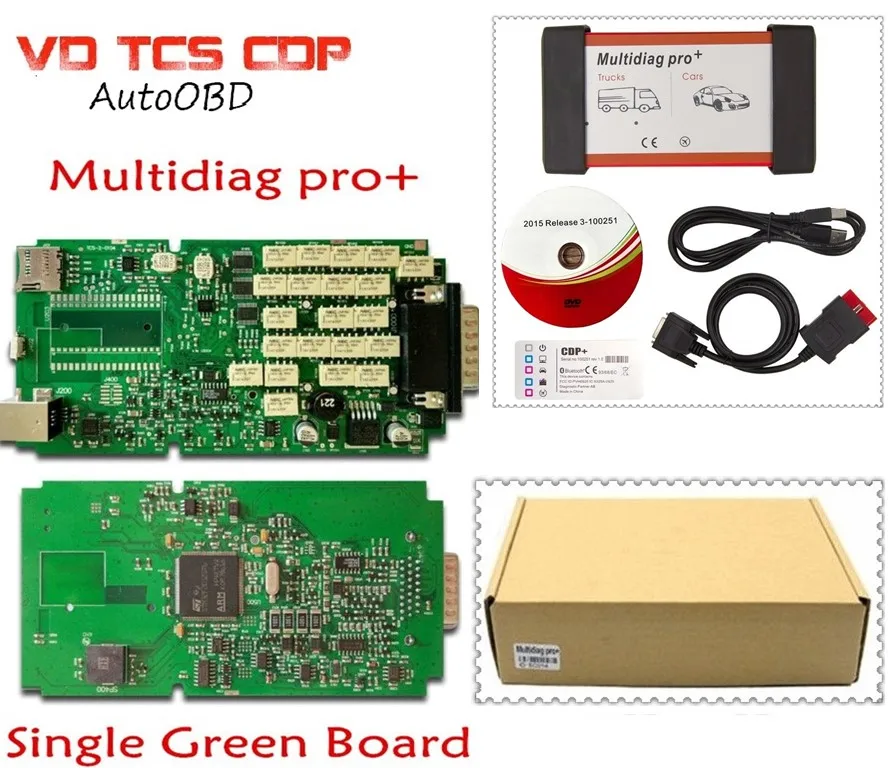 Verde de la Junta de Multidiag pro con Bluetooth vd tcs cdp pro para los Coches/los Camiones obd2 vdijk autocoms pro OBD2 herramienta de diagnóstico 2
