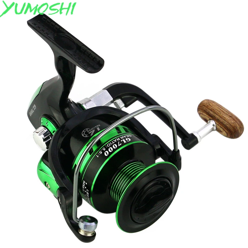 Yumoshi nueva 5.5:1 12BB Molinete de Pesca de la Carpa Carrete de la Relación de Engranajes de Gran juego de Pesca Spinning carretes Alimentador Carretilha de pesca 2
