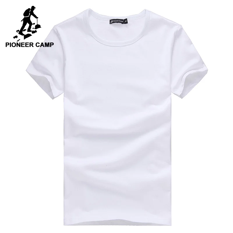 El Campamento de pioneros negro camiseta de los hombres de algodón 4XL verano sólido blanco casual camiseta de hombre de manga corta más el tamaño de t camisa regular fit 2