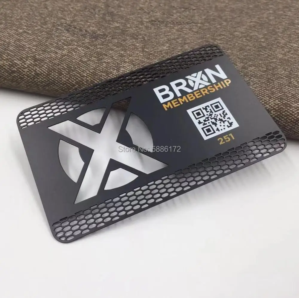Personalizado personalizado de lujo de la tarjeta de black metal de la tarjeta de negocios 2