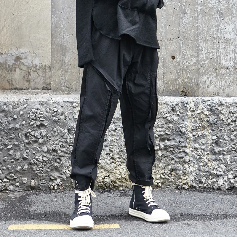 Los Hombres De Negro Punk Gótico Hip Hop Casual Harem Pantalones De Moda Masculina De Japón Streetwear Pantalones Corredores Deportivos 2